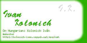 ivan kolonich business card